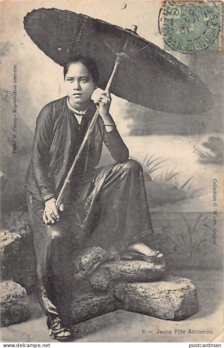 Viet-Nam - Jeune Fille Annamite, Cliché De M. Perray - Ed. G. Wirth 5 - Viêt-Nam