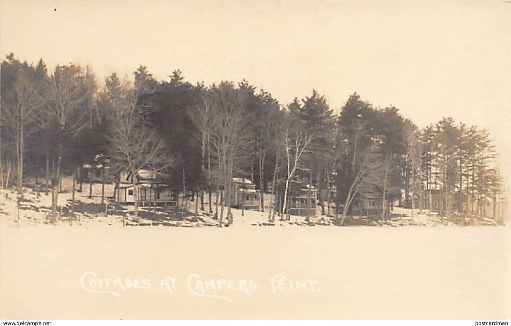 Maranacook Lake (ME) Cottages At Campers Point In Winter - REAL PHOTO - Altri & Non Classificati