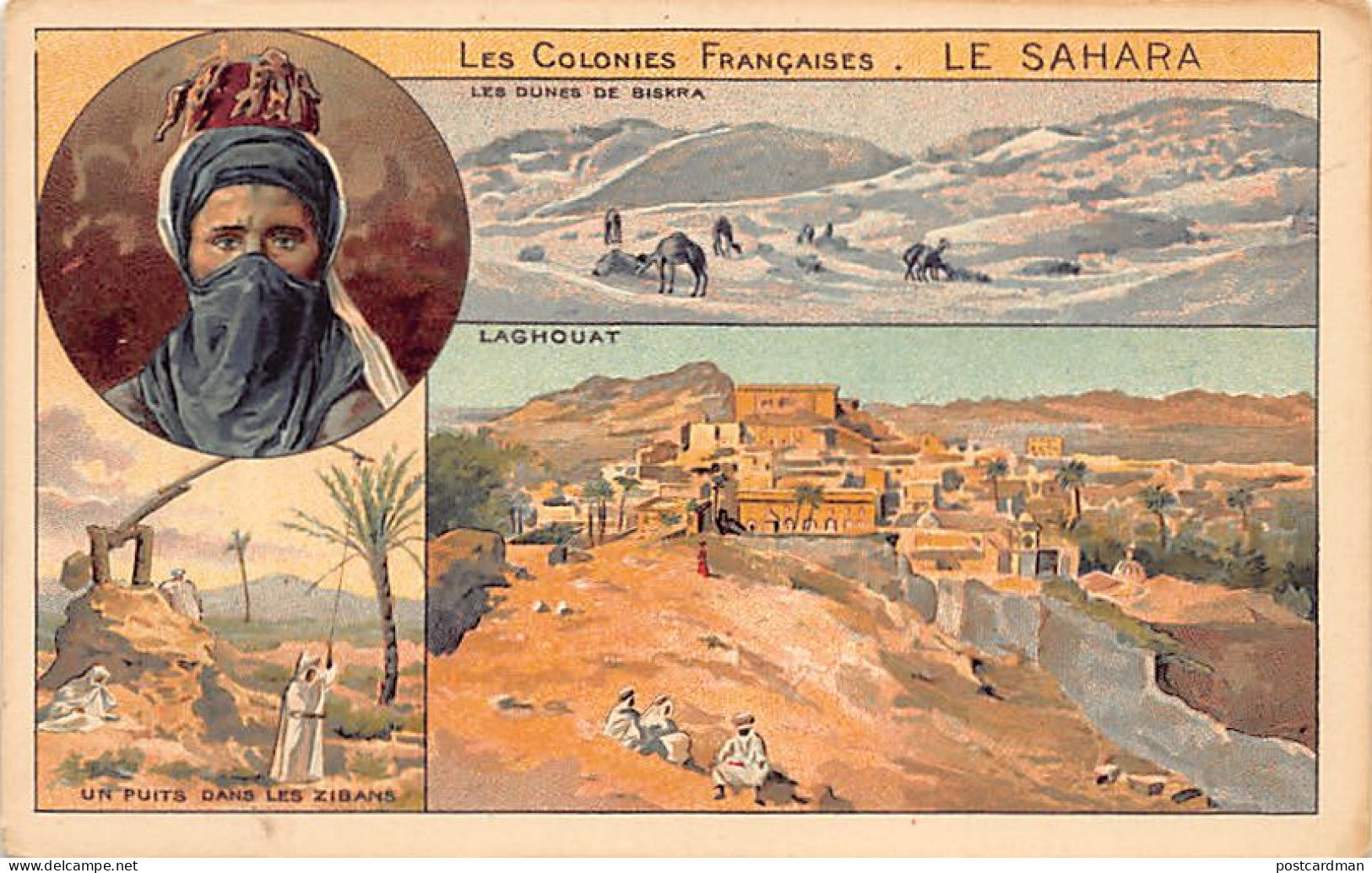 Algérie - Les Colonies Française - Le Sahara - Type Touareg - Les Dunes De Biskra - Laghouat - Un Puits Dans Les Zibans  - Scenes