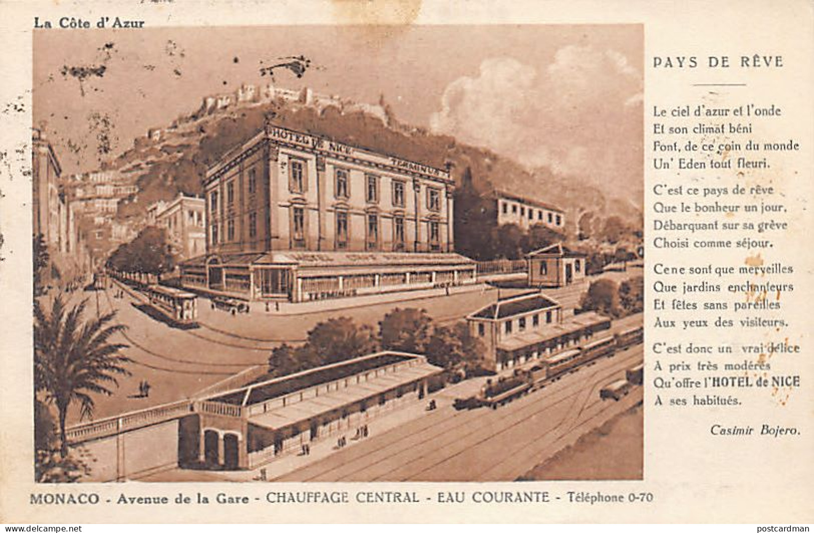 MONACO - Hôtel De Nice, Avenue De La Gare - Ed. G. Mandelli  - Hoteles