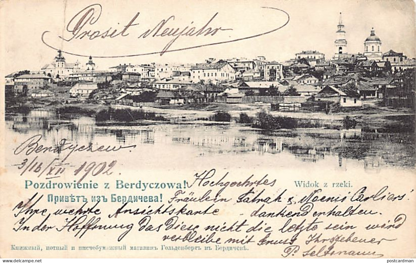 Ukraine - BERDYCHIV Berdyczów - View From The River - Publ. Goldenberg  - Ucrania
