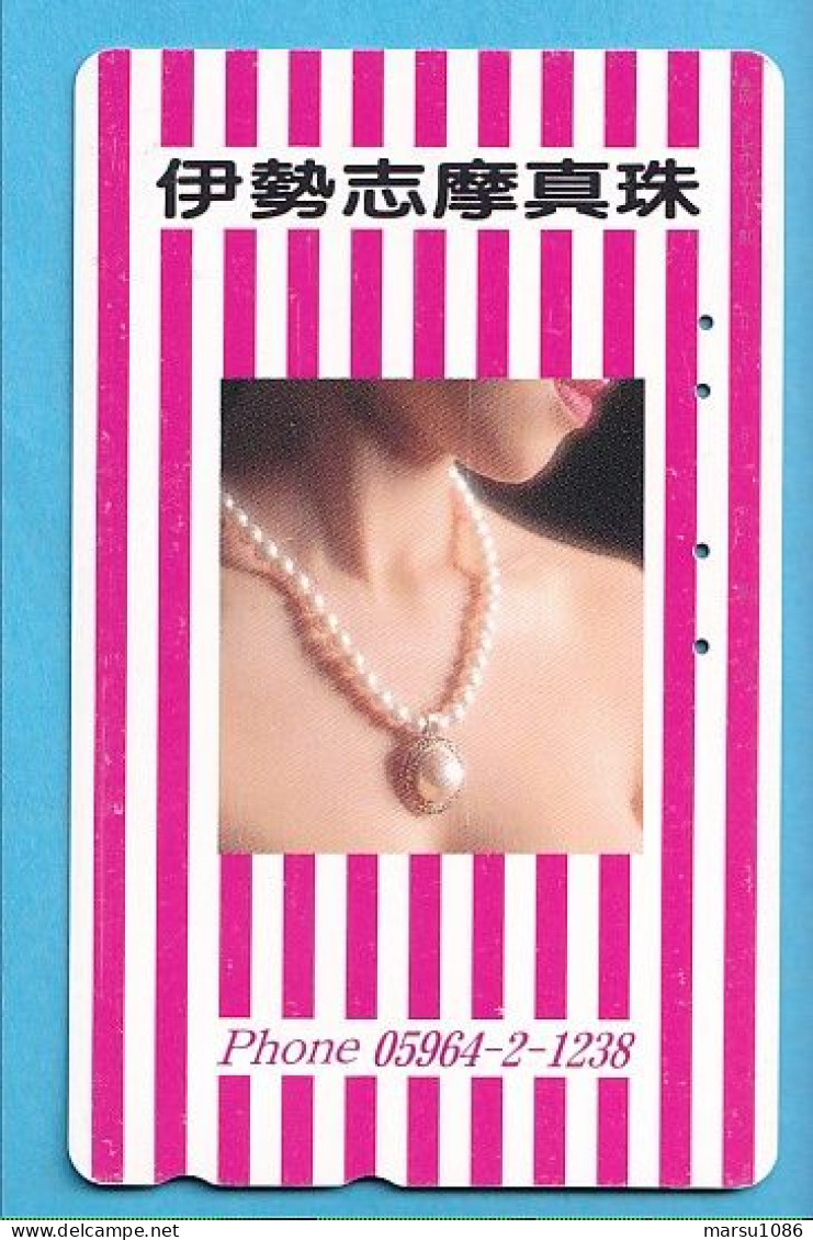 Japan Telefonkarte Japon Télécarte Phonecard -  Girl Frau Women Femme Perlen - Werbung