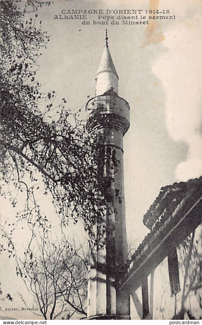 Albania - The Muezzin At The Top Of The Minaret Calling To Prayer - Publ. H. Aurran  - Albanie