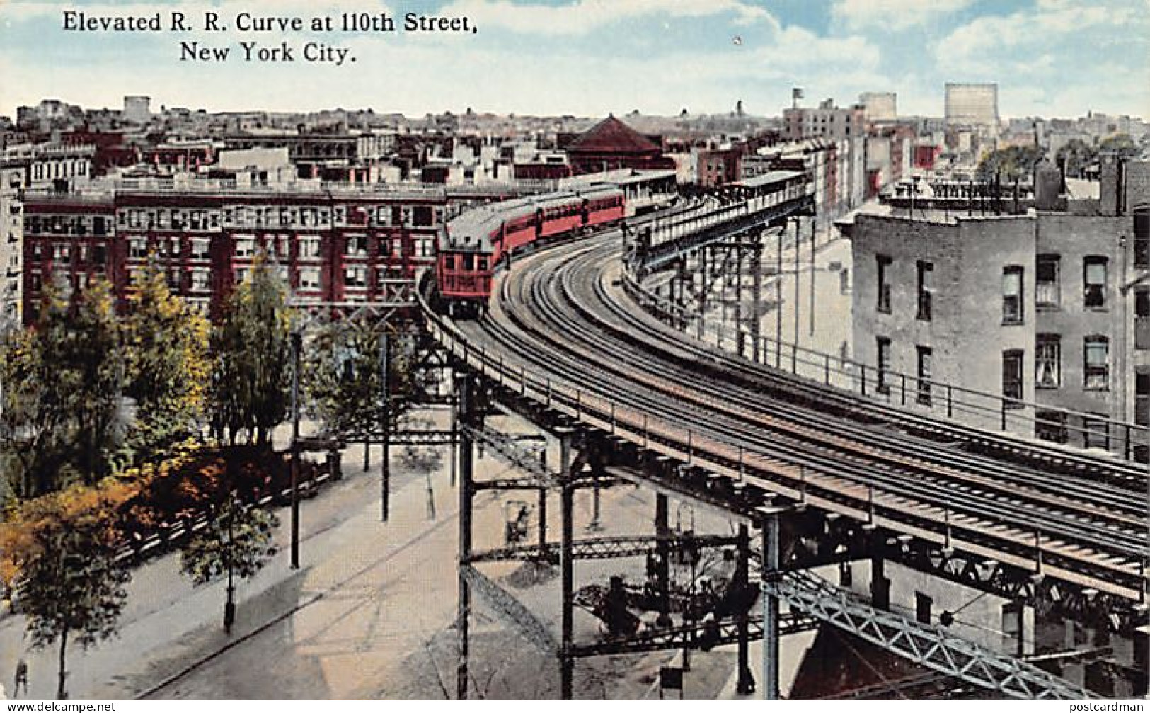 Usa - NEW YORK CITY - Elevated Railroad Curve At 110th Street - Publ. The American Art Publ. Co. - Manhattan