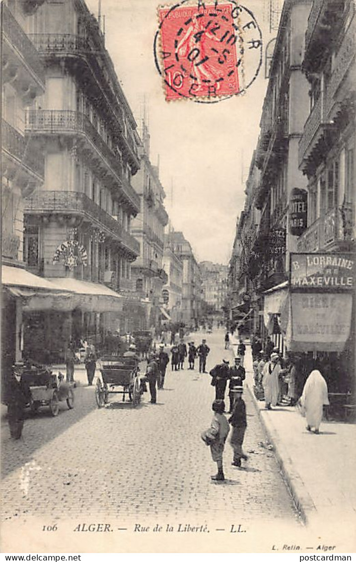 Algérie - ALGER - Rue De La Liberté - Nouvel Hôtel De Paris - Ed. LL Levy - L. Relin 106 - Alger