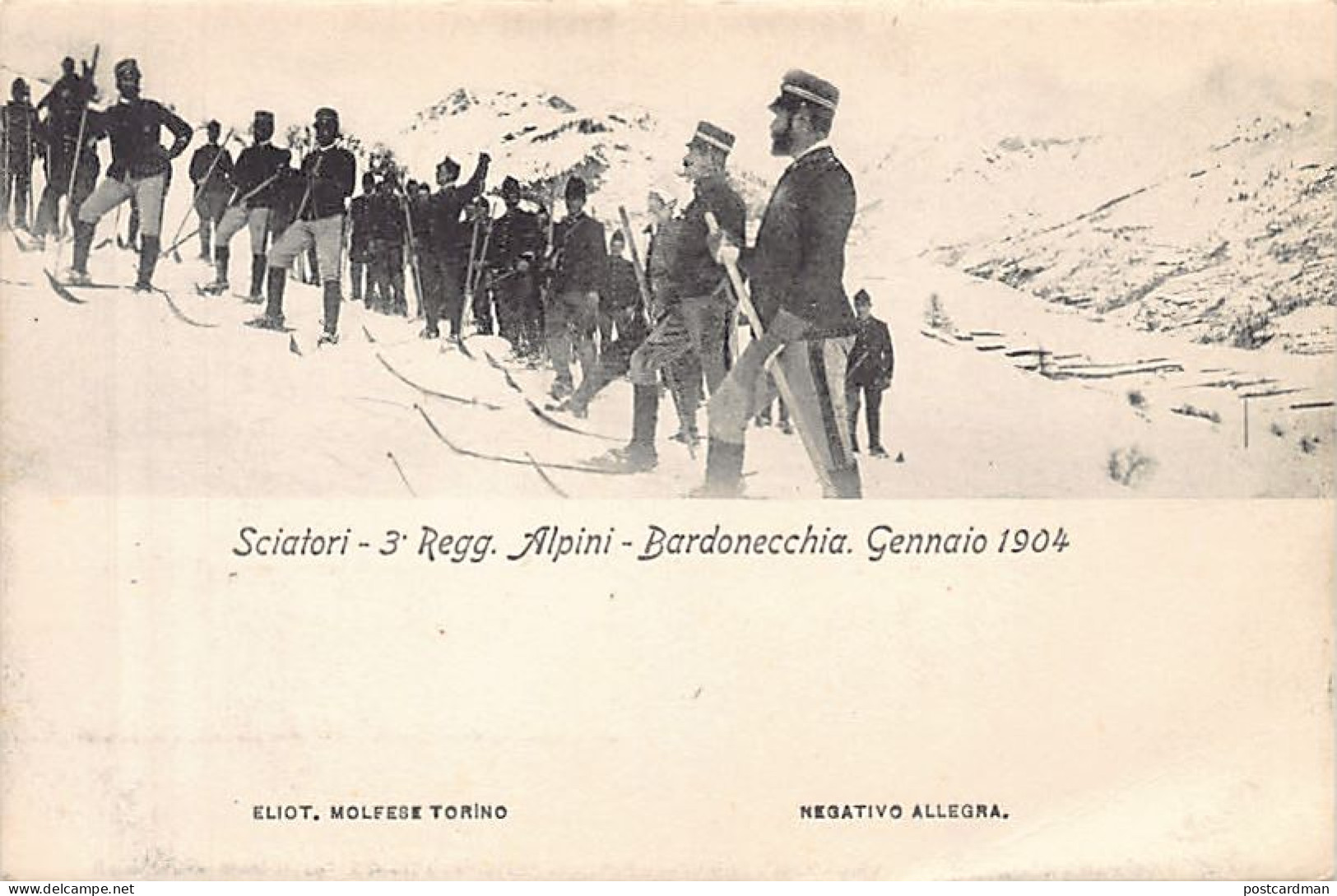 BARDONECCHIA (TO) Sciatori - 3. Regg. Alpini - Gennaio 1904 - Otros & Sin Clasificación
