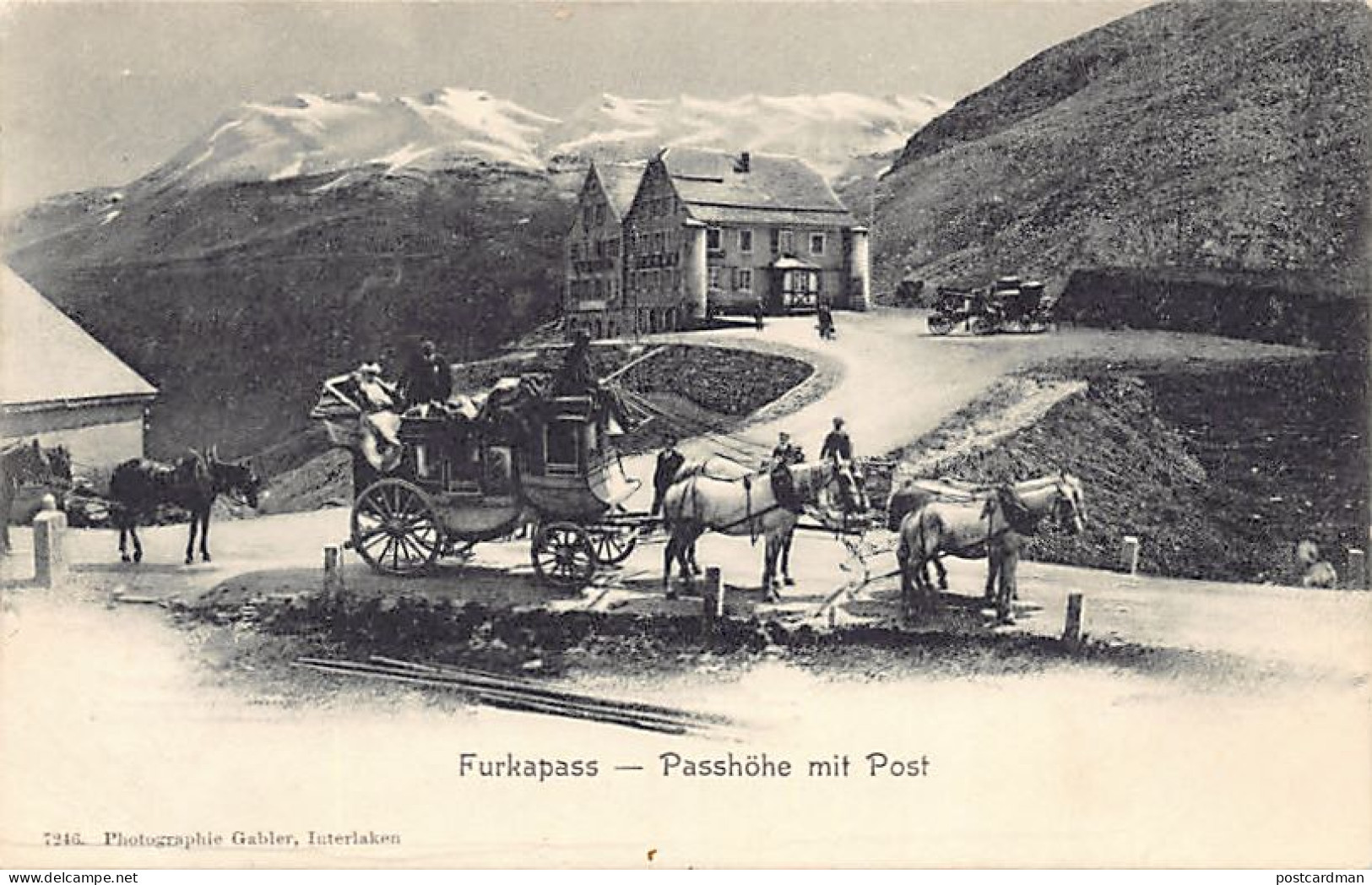 FURKAPASS (UR) Passhöhe Mit Post - Pferdekutschen - Verlag Gabler 7246 - Autres & Non Classés