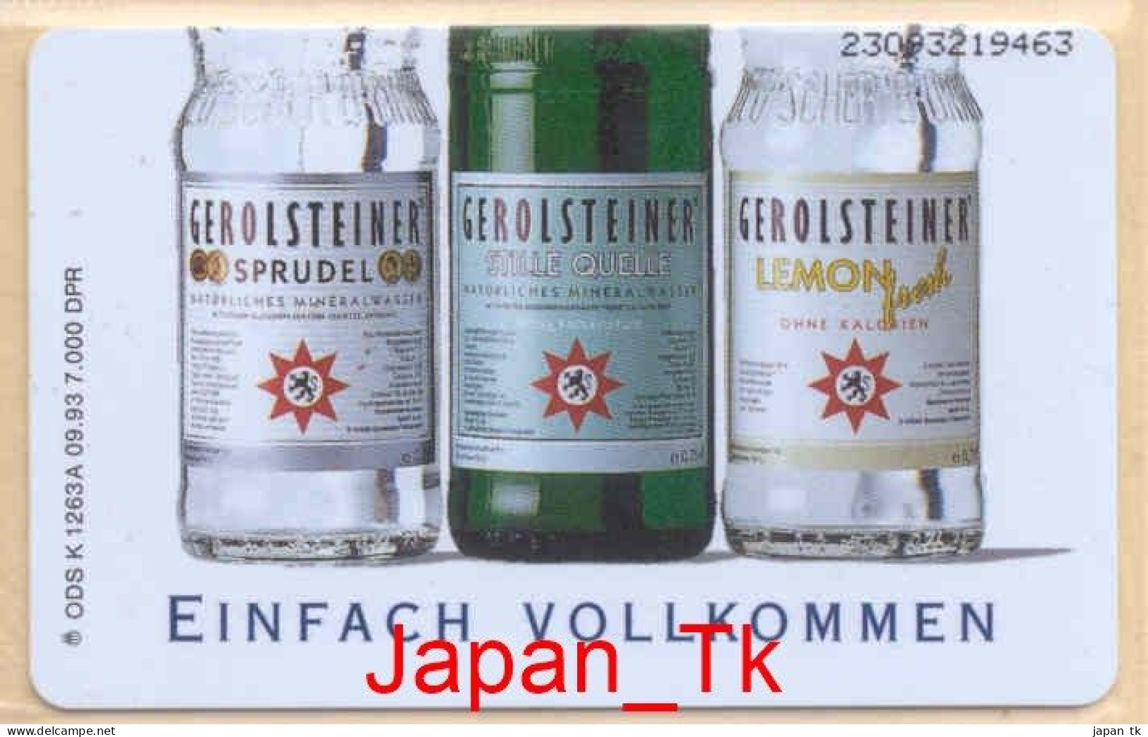 GERMANY K 1263 A 93 Gerolsteiner - Aufl  7000 - Siehe Scan - K-Reeksen : Reeks Klanten