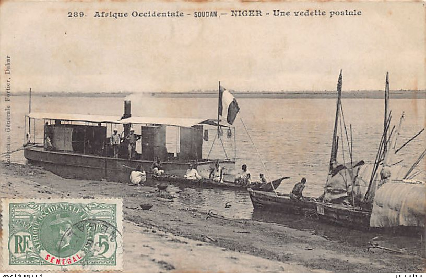 Mali - Une Vedette Postale Sur Le Fleuve Niger - Ed. Fortier 289 - Malí