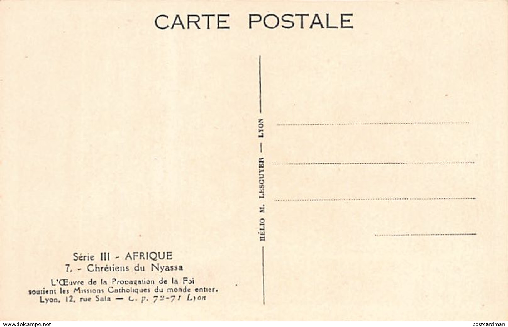 Mozambique - Christian Natives - Publ. Propagation De La Foi 7 - Mozambique