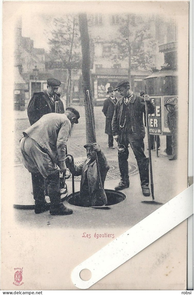 75 Petits Métiers,  " à La Palette Rouge" ,  Les Egoutiers, D4064 - Petits Métiers à Paris