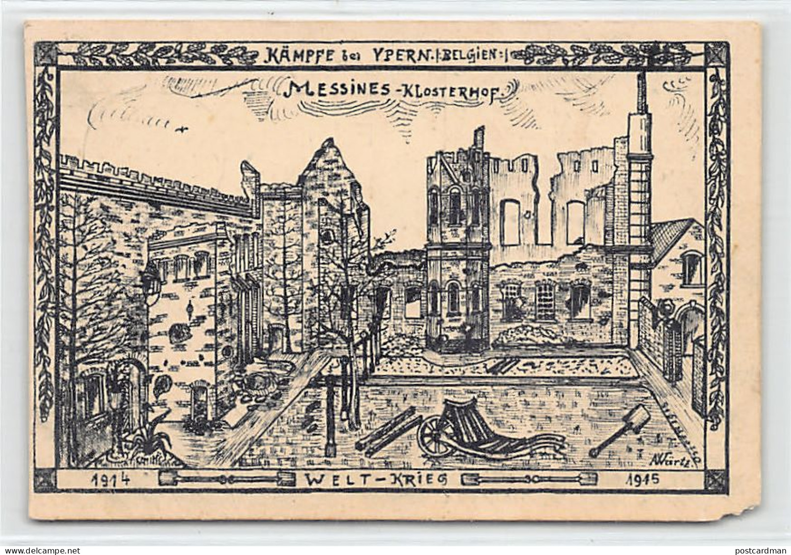 België - MESEN Messines (W. Vl.) Klooster Jaar 1915 - Le Monastère Année 1915 - Mesen