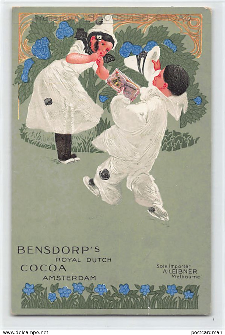 Australia - MELBOURNE (VIC) Advertising Postcard For Bensdorp's Cocoa - Sole Importer A. Leibner - ONE SMALL TEAR AT BOT - Melbourne