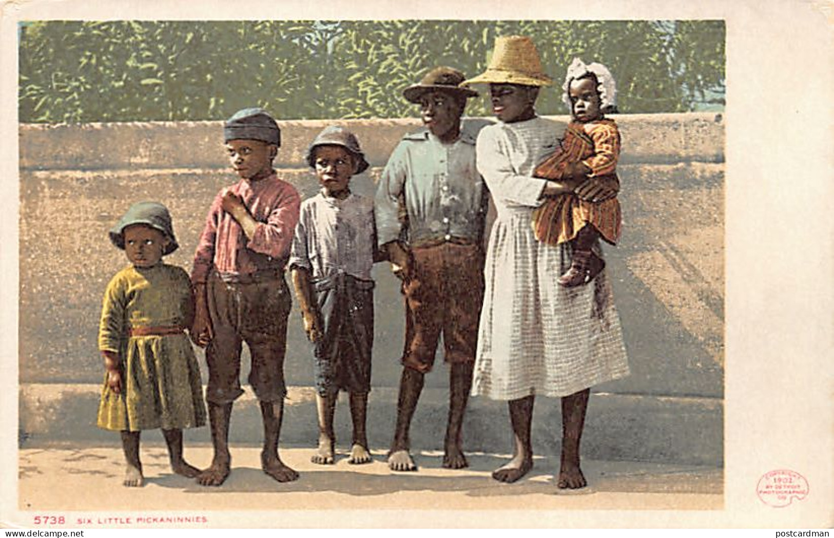 Black Americana - Six Little Children - Publ. Detroit Photographic Co. 5738 - Negro Americana