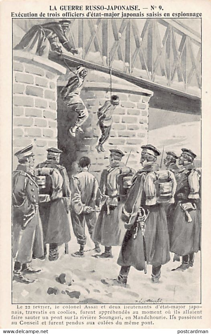 China - RUSSO JAPANESE WAR - Execution Of Japanese Staff Officers Accused Of Espionage Under A Songhua River Bridge - China