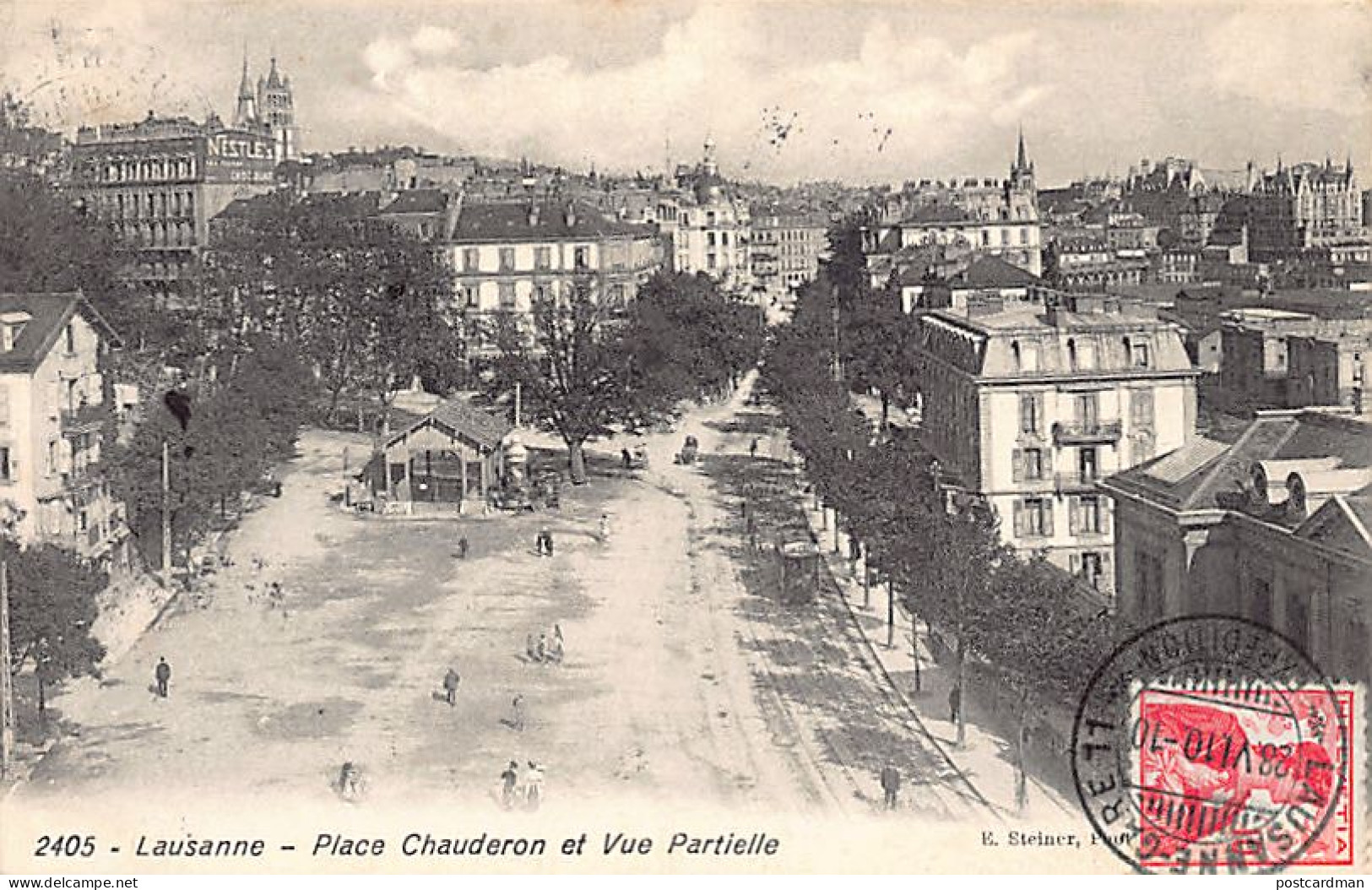 LAUSANNE (VD) Place Chauderon Et Vue Partielle - Ed. E. Steiner 2405 - Lausanne