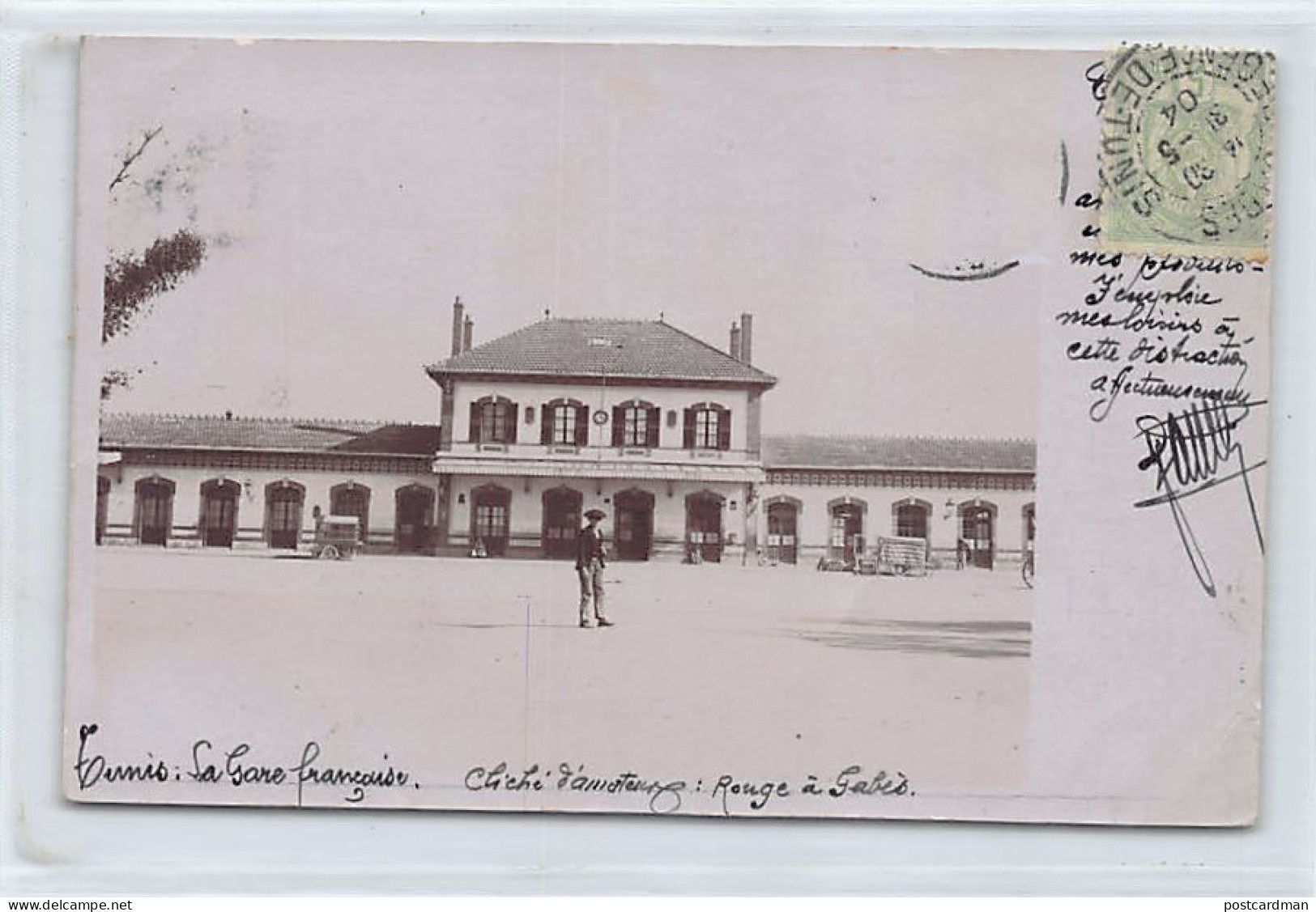 TUNIS - La Gare Française - CARTE PHOTO Cliché D'amateur Rouge à Gabès - Ed. Inconnu  - Tunisia