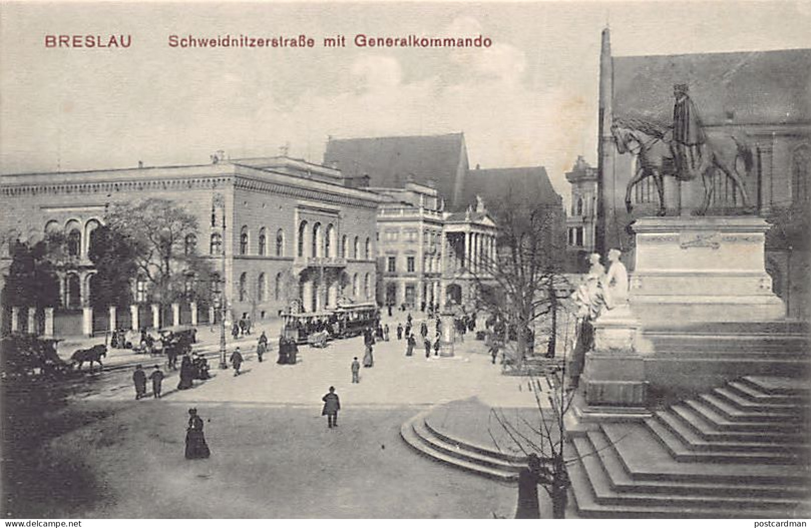 POLSKA Poland - WROCŁAW Breslau - Schweidnotzstrasse Mit Generalkommando - Polonia