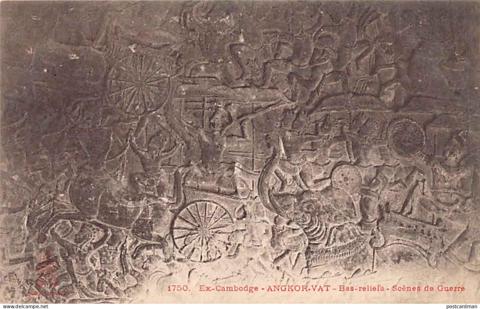 Cambodge - ANGKOR VAT - Bas-reliefs - Ed. P. Dieulefils 1750 - Cambogia