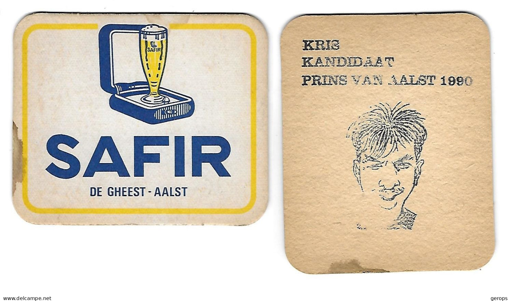 1008a Brij. De Gheest Aalst Safir Rv Prins Van Aalst 1990 - Beer Mats