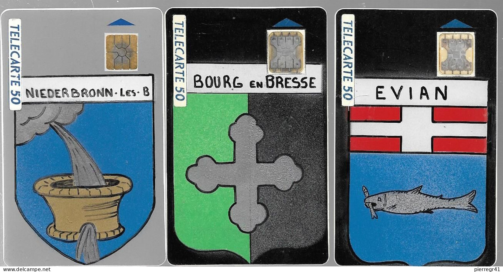 5-CARTES-PEINTES 1990-THEMES /ARMOIRIES VILLES/V°Signé Illisible-RARE/ TBE - Other & Unclassified