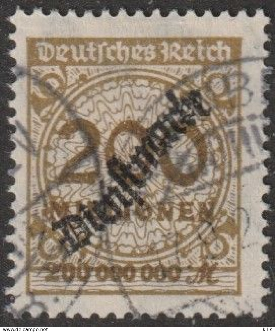 Deut. Reich: 1923, Dienstmarke: Mi. Nr. 83, Freimarke: 200 Mio Mk. Ziffer Im Kreis.  Gestpl./used - Dienstzegels