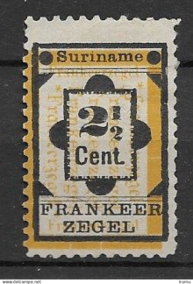 Suriname 1892, Te Veel Zwarte Inkt En Oranje NVPH 22 (SN 2918) - Suriname ... - 1975