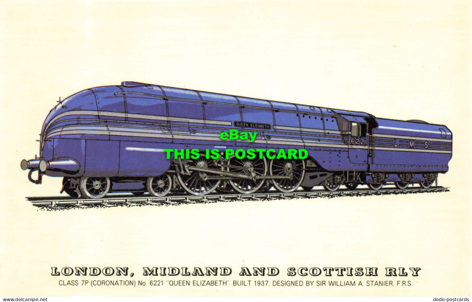 R570936 London. Midland And Scottish Rly. Class 7P. No. 6221. Queen Elizabeth. 1 - Sonstige & Ohne Zuordnung