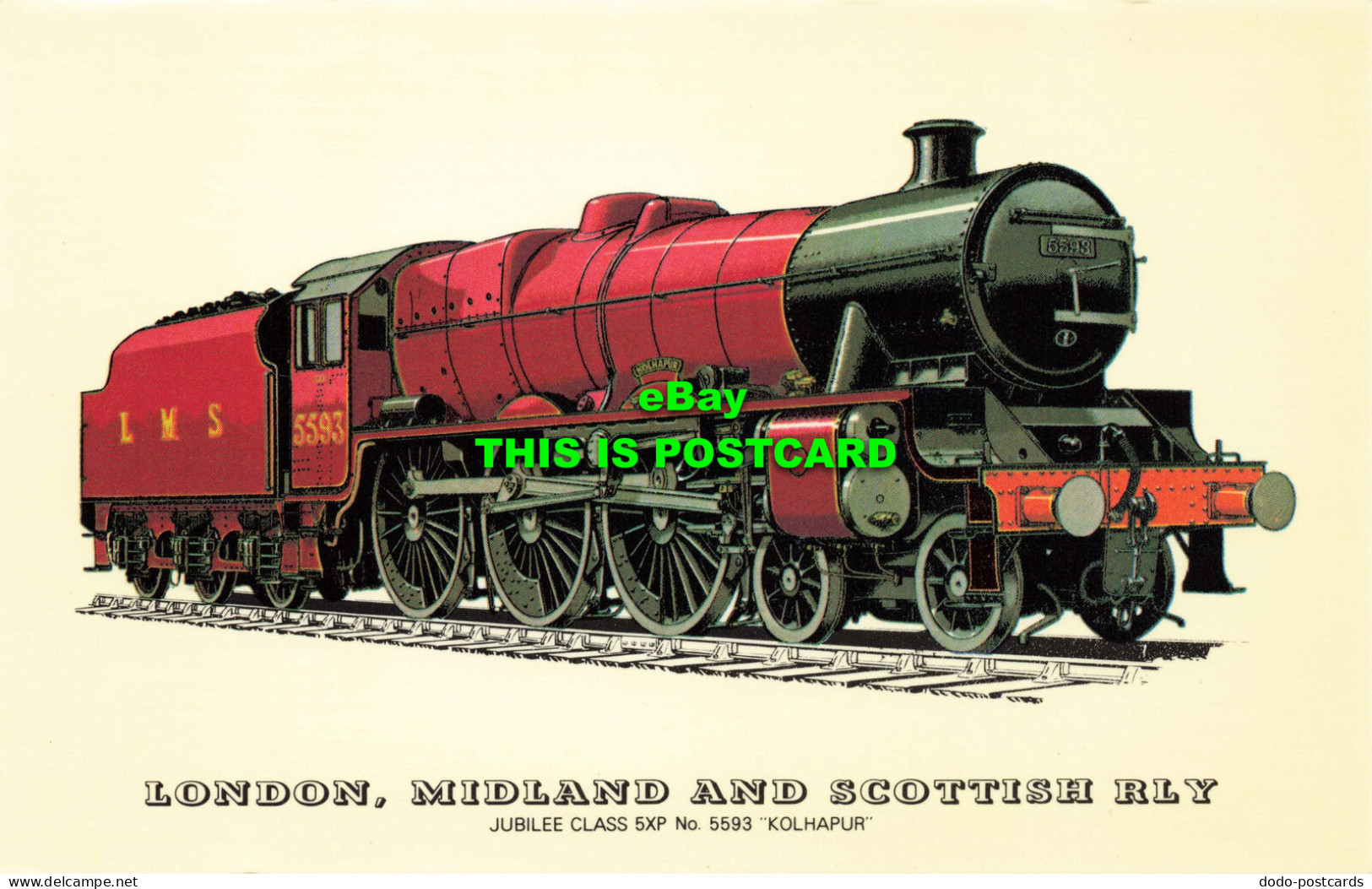 R570937 London. Midland And Scottish Rly. Jubilee Class 5XP No. 5593. Kolhapur. - Sonstige & Ohne Zuordnung