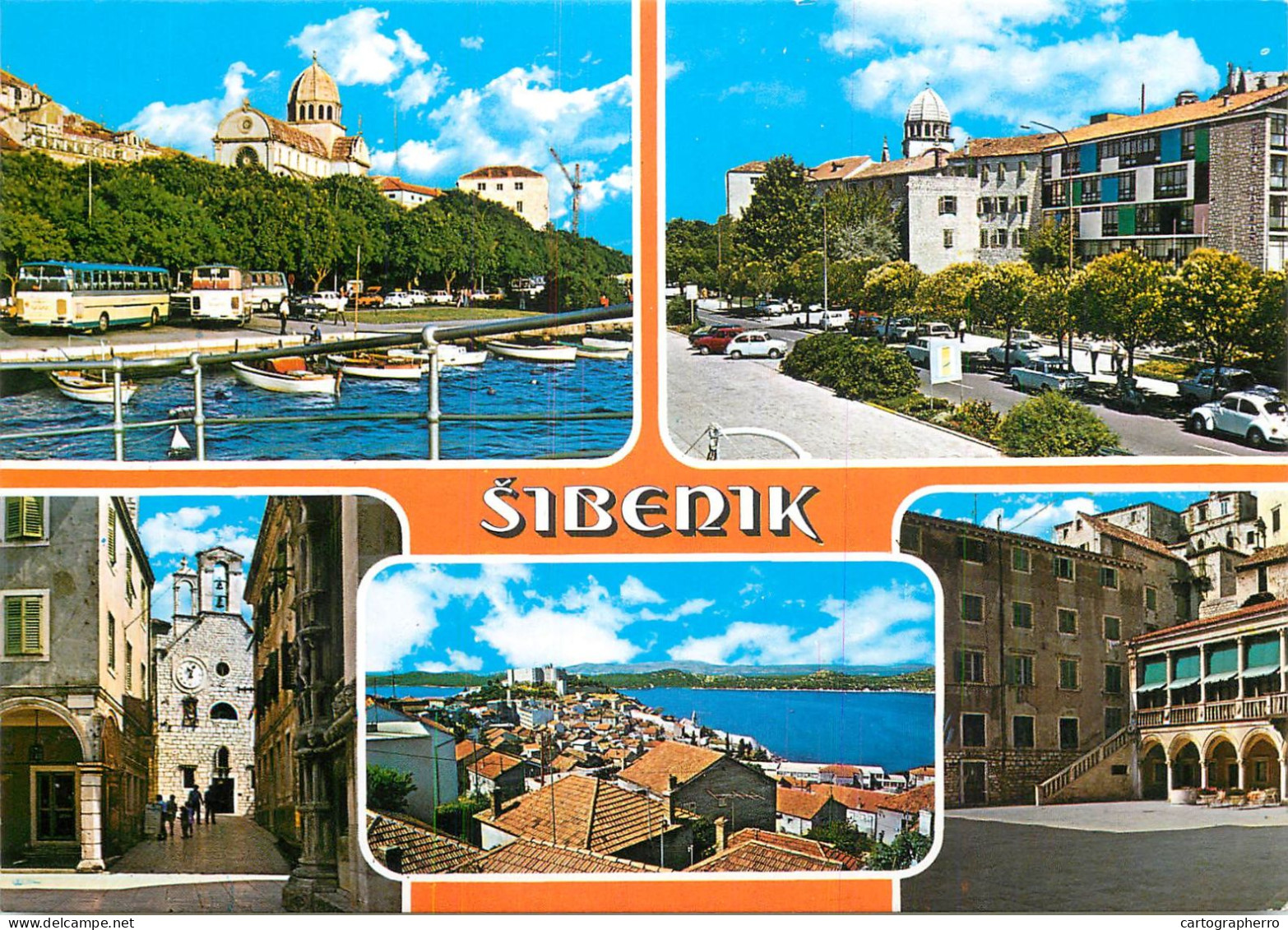 Navigation Sailing Vessels & Boats Themed Postcard Sibenik Harbour Pier - Voiliers