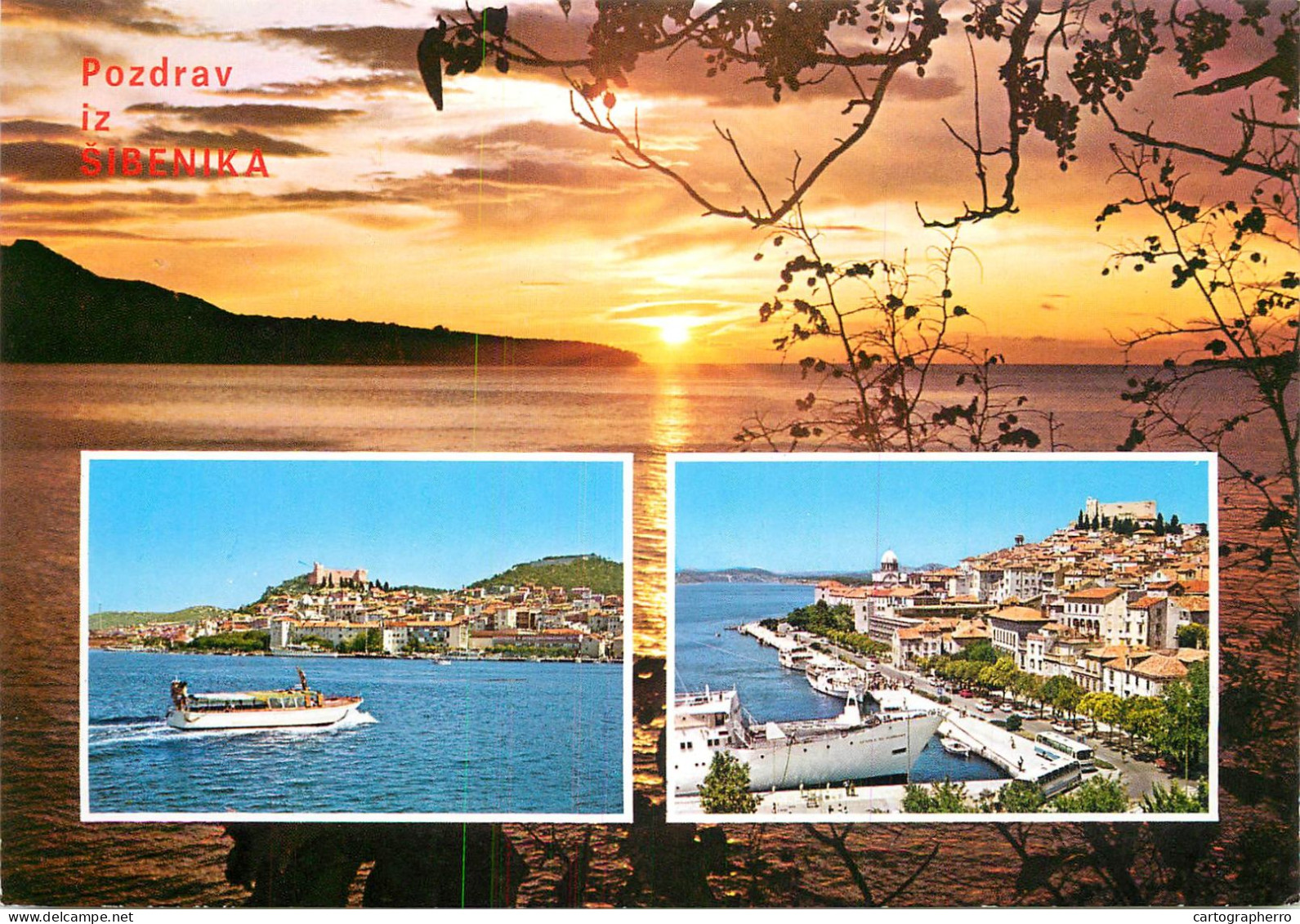 Navigation Sailing Vessels & Boats Themed Postcard Sibenik Harbour Pier Yacht - Voiliers