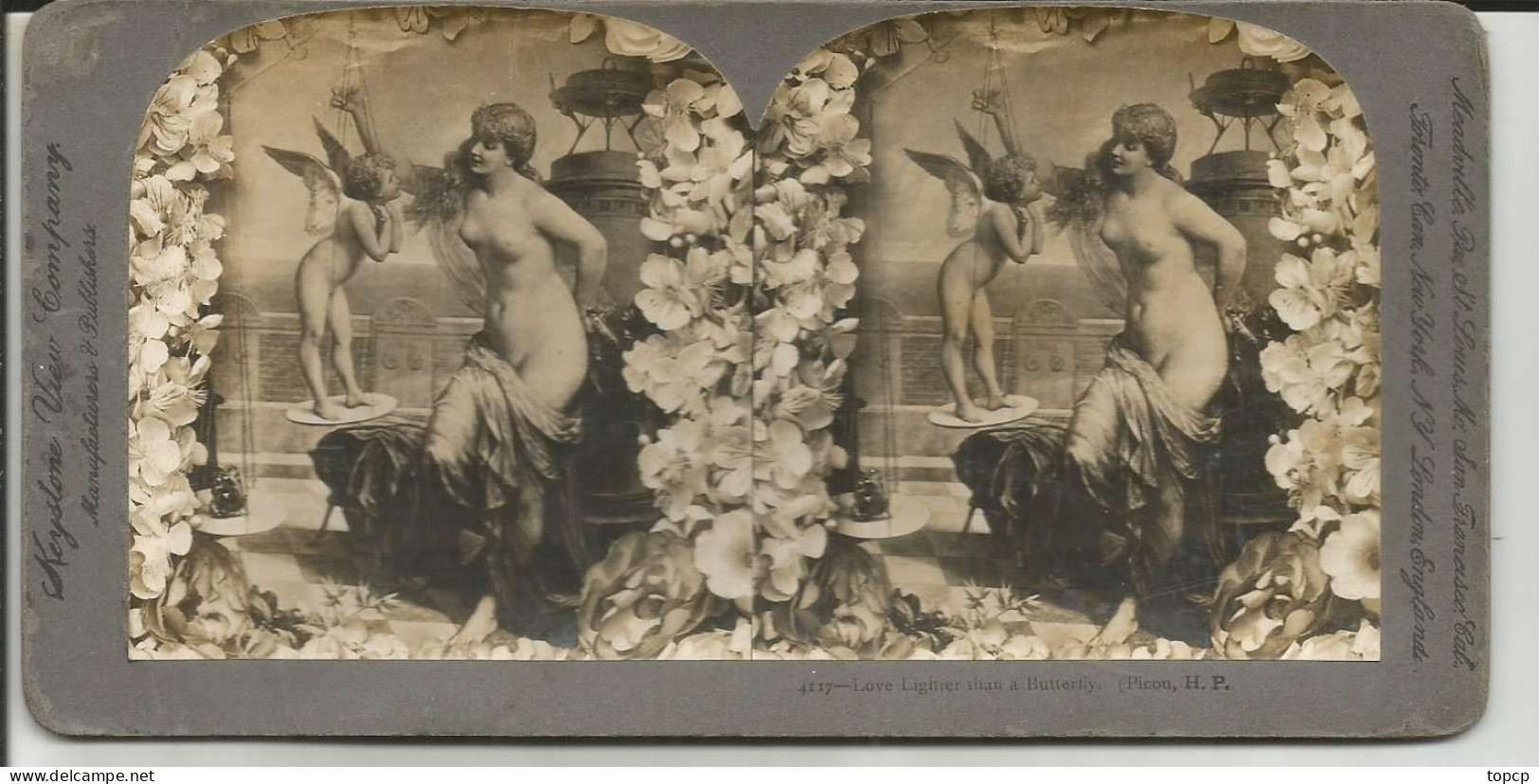 Photo Stéréoscopique : Keystone View Company (love Lighter Than à Butterfly) - Stereo-Photographie