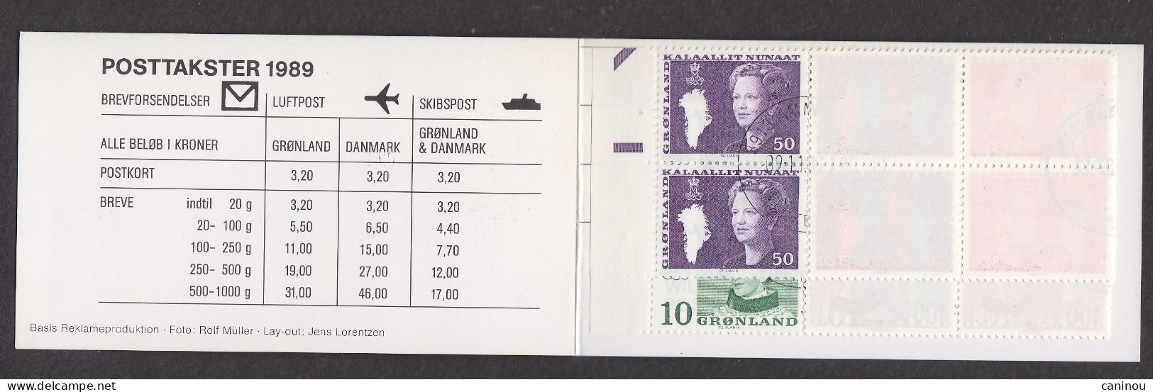 GROENLAND CARNET  Y & T C177 REINE MARGRETHE II 1989 OBLITERE - Postzegelboekjes