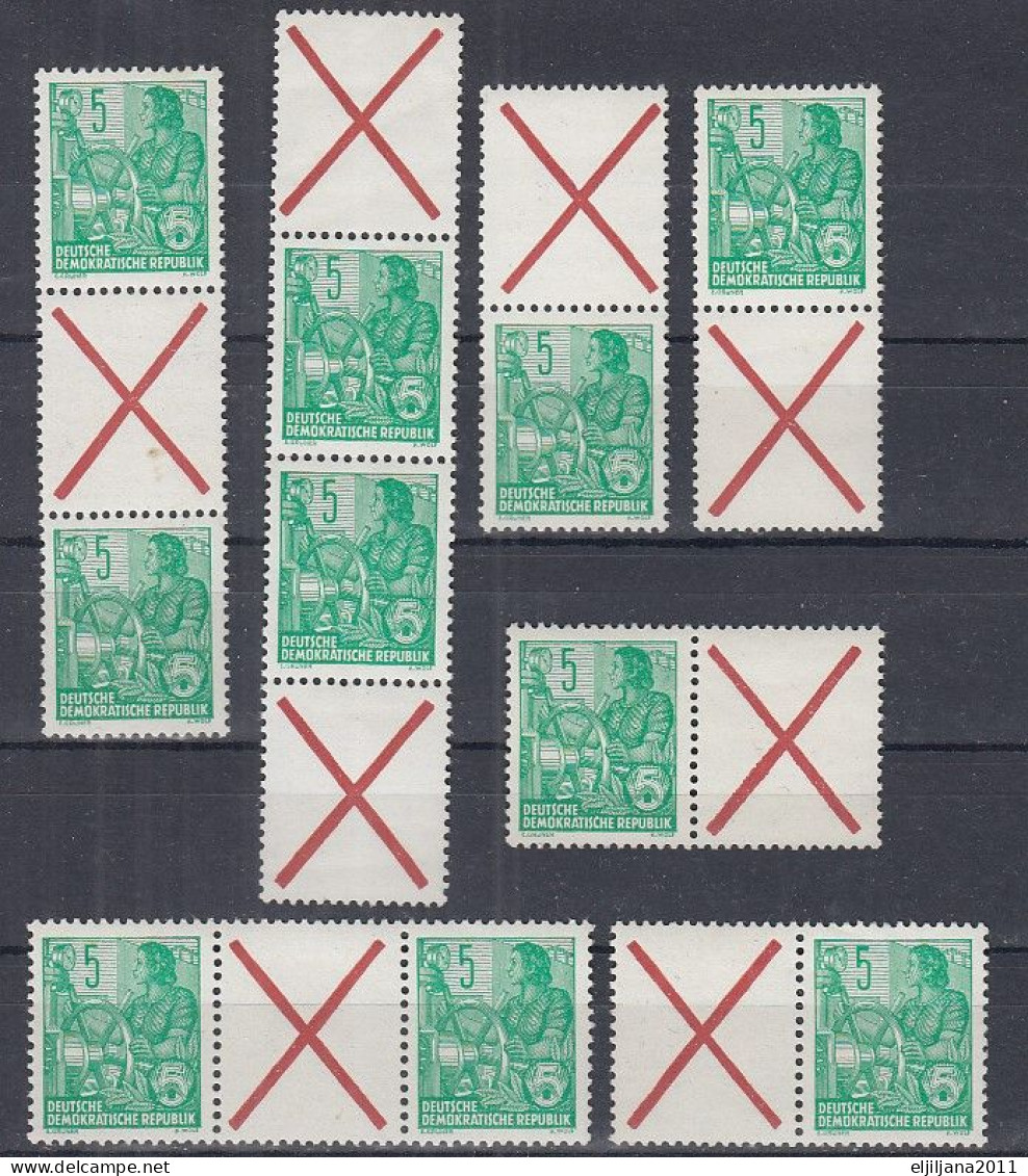 DDR - East Germany 1957 ⁕ Five-year Plan / Fünfjahrplan Mi.577 A Perf. 13:12½ ⁕ 10v MNH With Pendant X Variants - Neufs