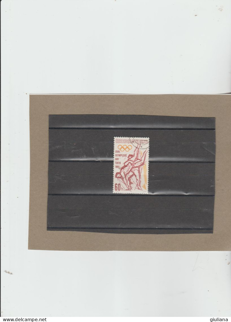 Cecoslovacchia 1963 - (YT)  1302 Used  "Giochi Olimpici Di Tokio" - 60h  Lotta - Used Stamps