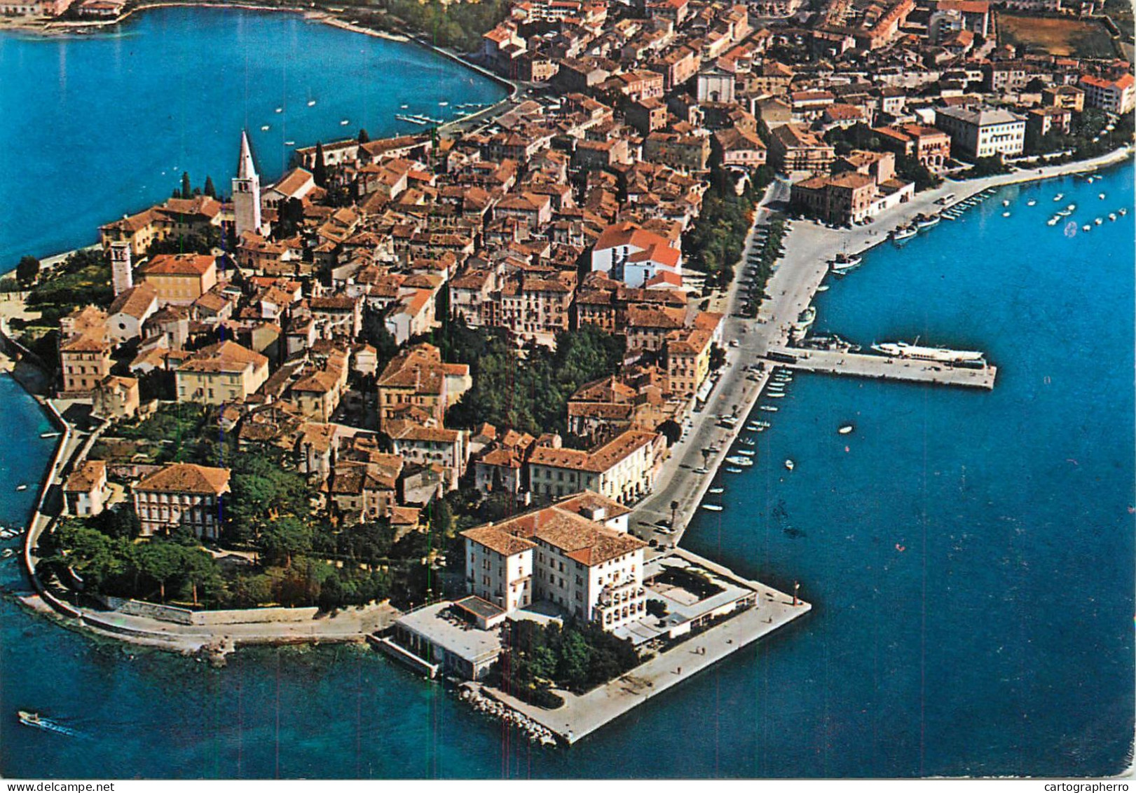 Navigation Sailing Vessels & Boats Themed Postcard Croatia Porec Harbour Aerial - Voiliers