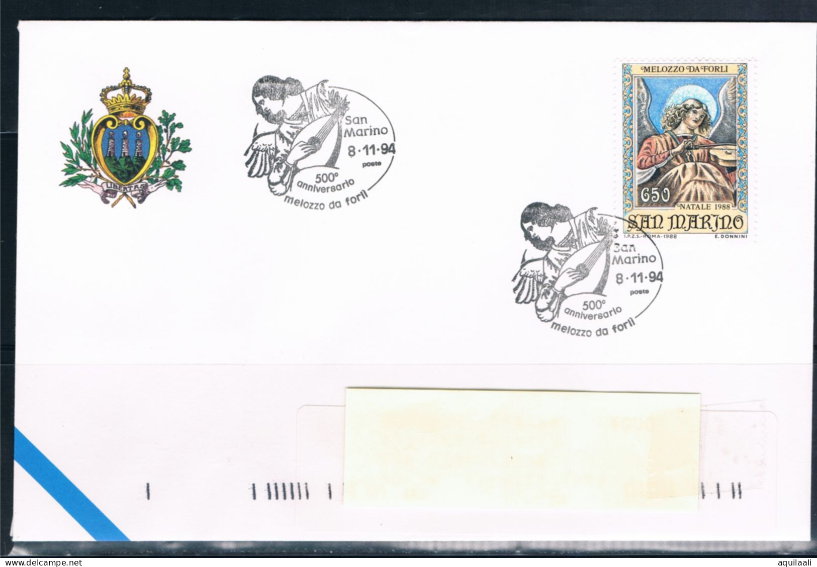 SAN MARINO 1994 -500' Anniv. Melozzo Da Forlì.,annullo Commemorativo - Other & Unclassified