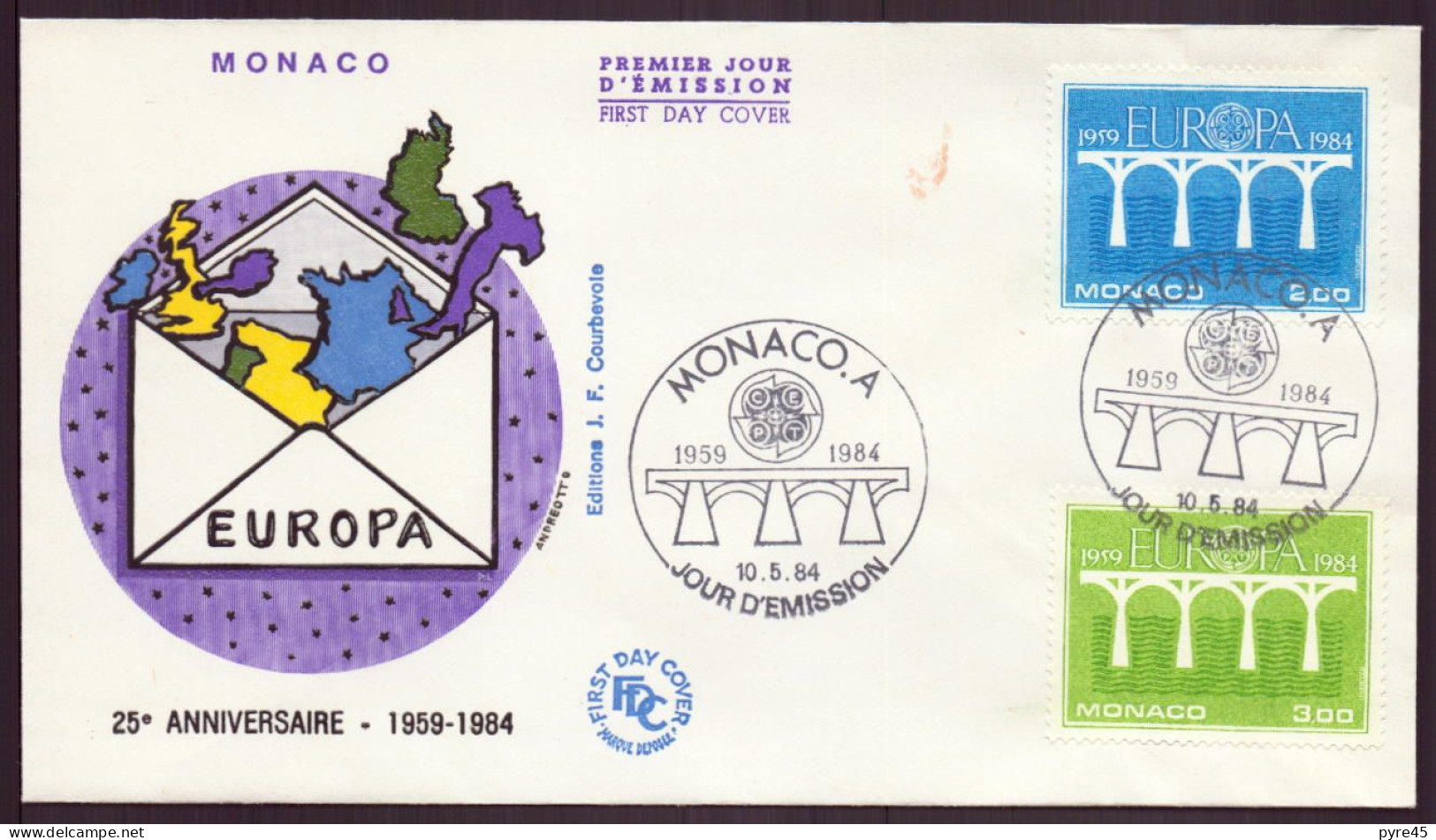Monaco, FDC, Enveloppe Du 10 Mai 1984 à Monaco " Europa " - FDC