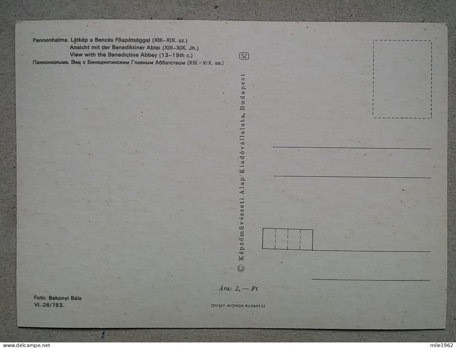 Kov 716-1 - HUNGARY, PANNONHALMA - Hungary