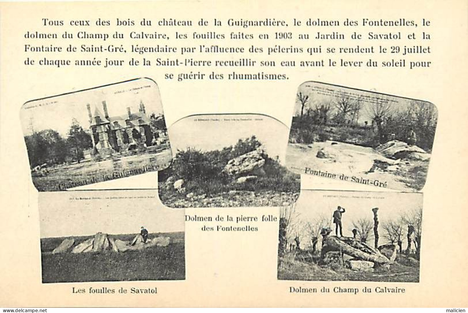 - Vendée -ref-F194- Les Sables D Olonne -bois Guignardière-multi Vues Dolmens -fouilles Archéologiques -verso Publicité - Sables D'Olonne