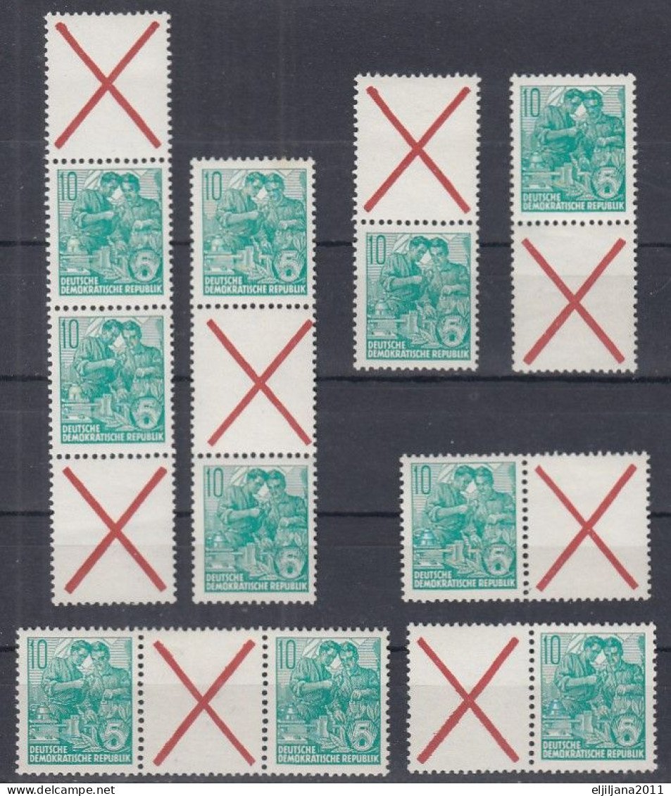 DDR - East Germany 1959 ⁕ Five-year Plan / Fünfjahrplan Mi.704 A Perf. 13:12½ ⁕ 10v MNH With Pendant X Variants - Ungebraucht