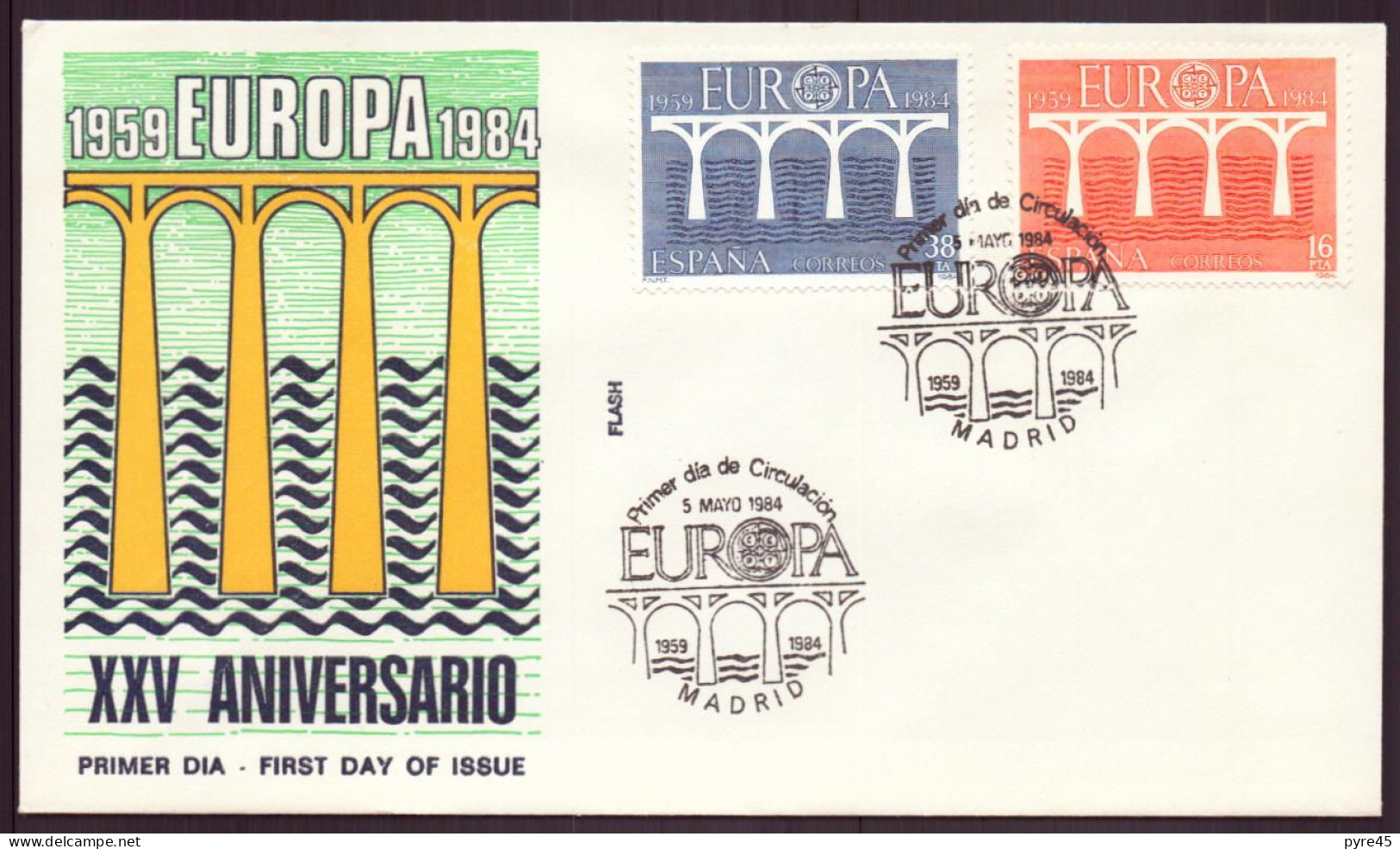 Espagne, FDC, Enveloppe Du 5 Mai 1984 à Madrid " Europa " - FDC