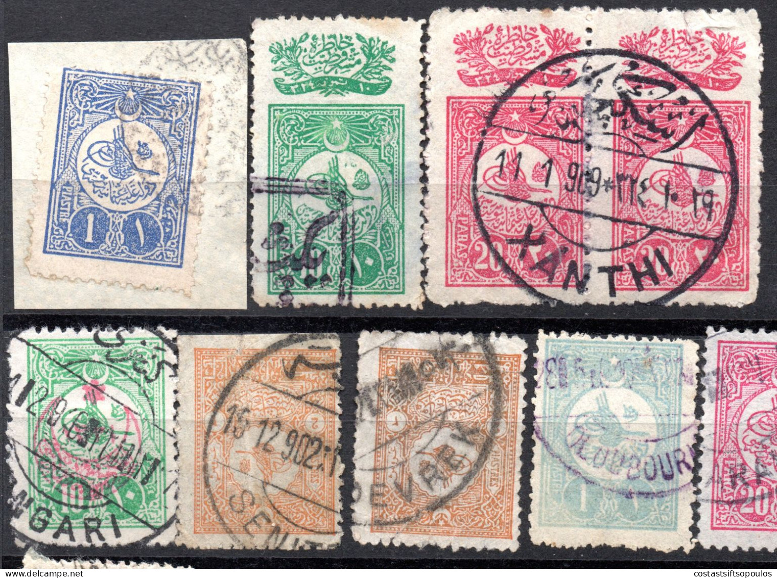 3002.TURKEY .28 OLD POSTMARKS LOT. 5 SCANS - Gebruikt