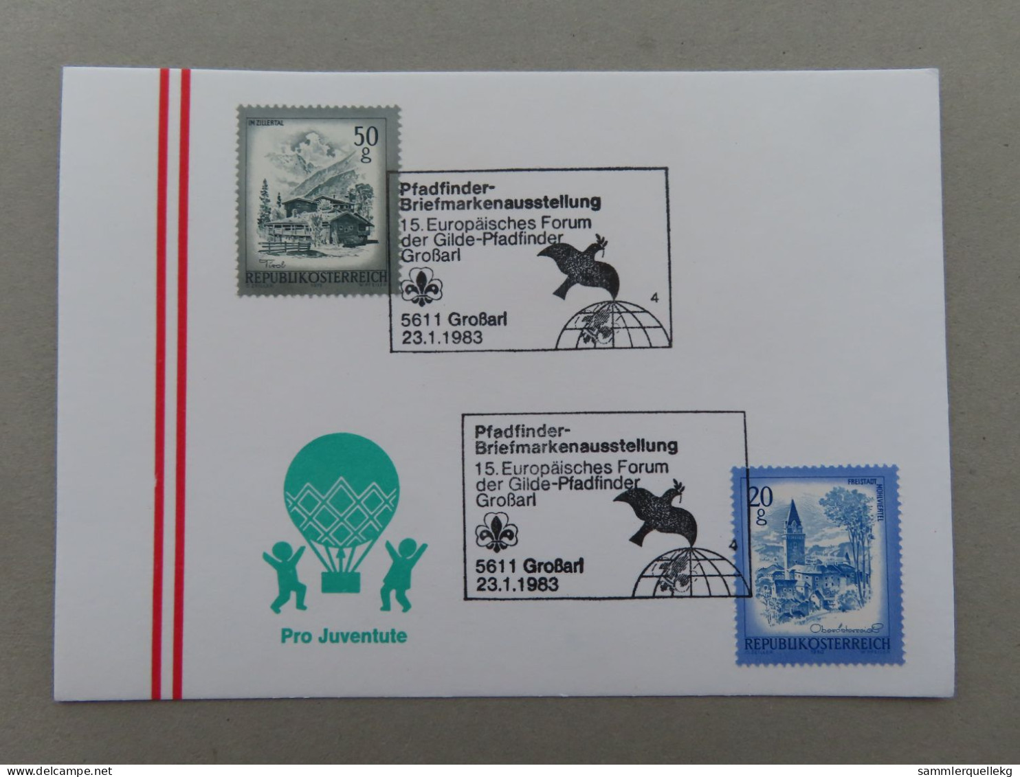 Österreich Pro Juventute - Mit Sonderstempel 23. 1. 1983 Großarl, Pfadfinder Briefmarkenausstellung (Nr.1262) - Sonstige & Ohne Zuordnung