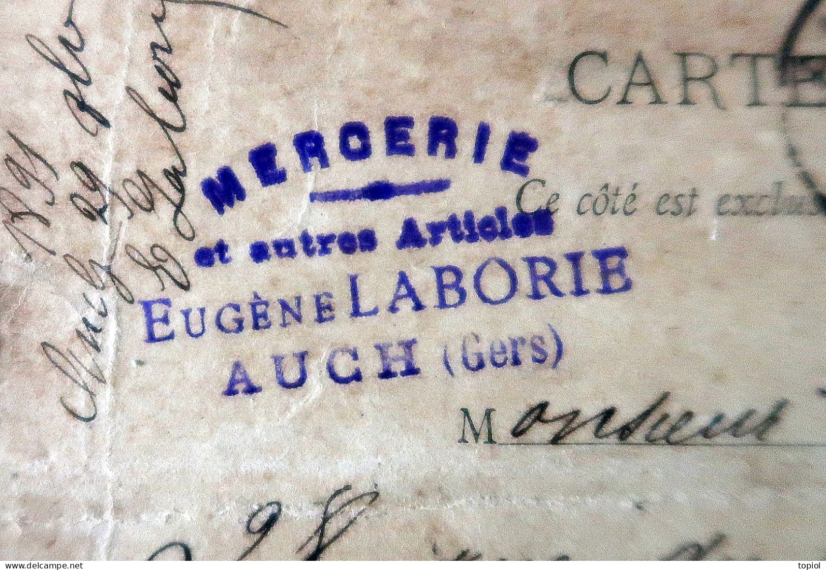 Carte Postale Entier 10c Type Sage - Repiquage "Eugène Laborie Auch (Gers)" 1891 - Postales Tipos Y (antes De 1995)
