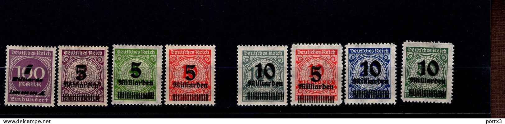 Deutsches Reich 318 - 330 A +B  Ex Wert Im Kreis  Mit Neuem Wertaufdruck MNH Postfrisch ** Neuf / MLH * Falz - Nuovi