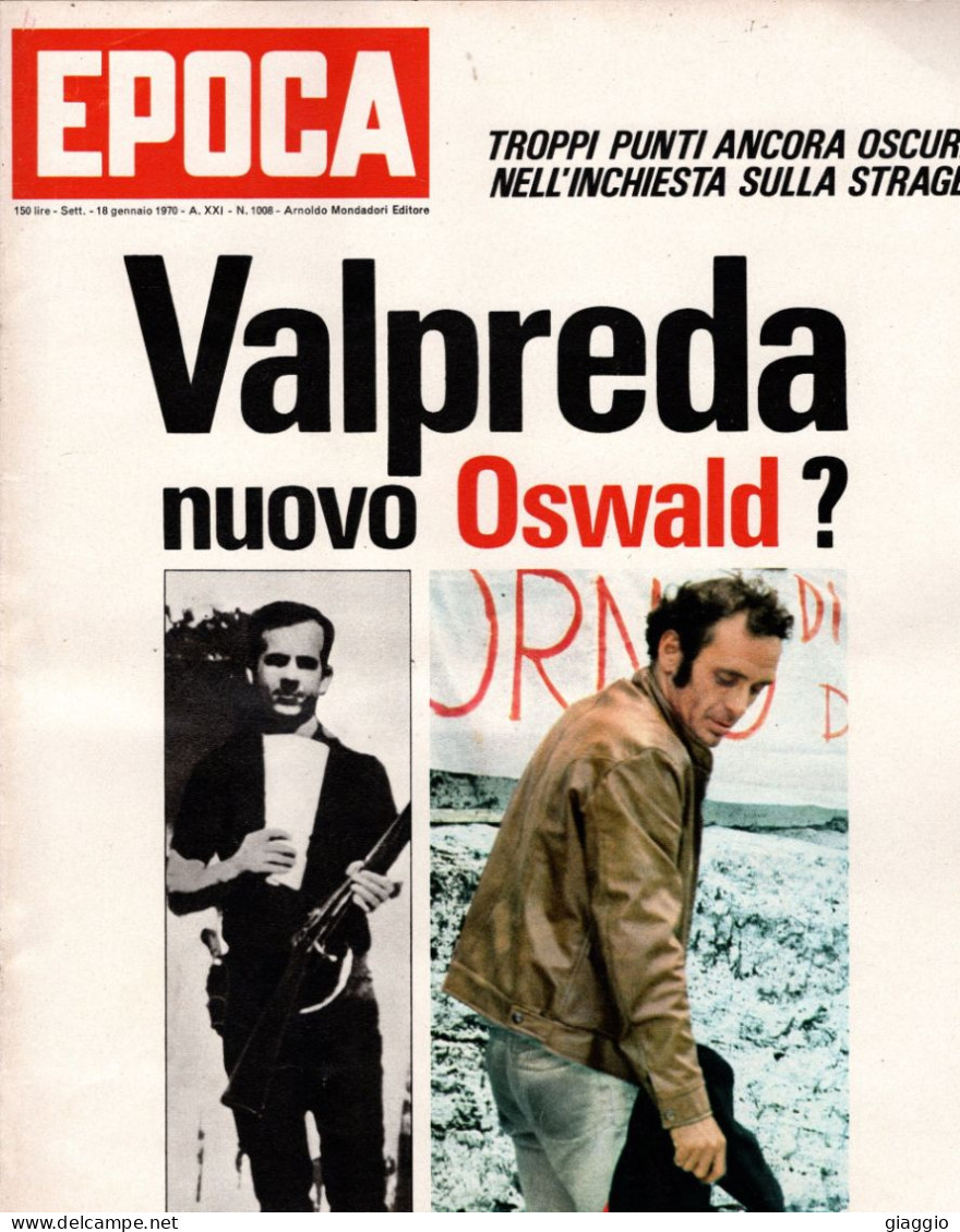 °°° RIVISTA EPOCA N° 1008 DEL 18 GENNAIO 1970 °°° - Autres & Non Classés