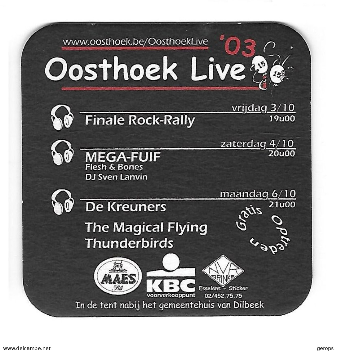 120a Brij. Maes Waarloos Oosthoek Live '03 Dilbeek - Bierdeckel