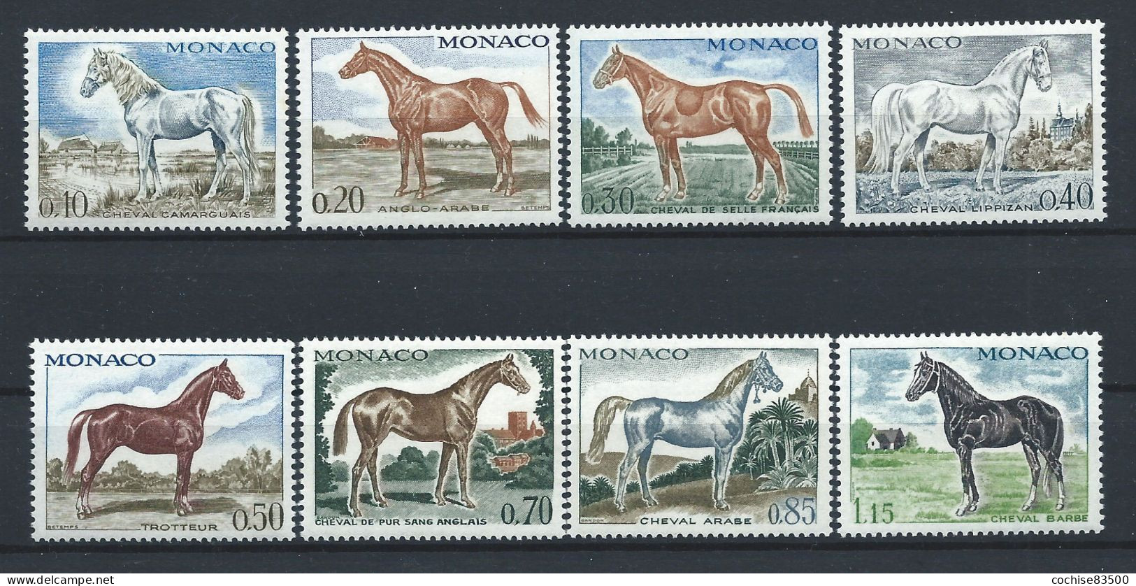 Monaco N°831/38** (MNH) 1970 - Chevaux - Unused Stamps
