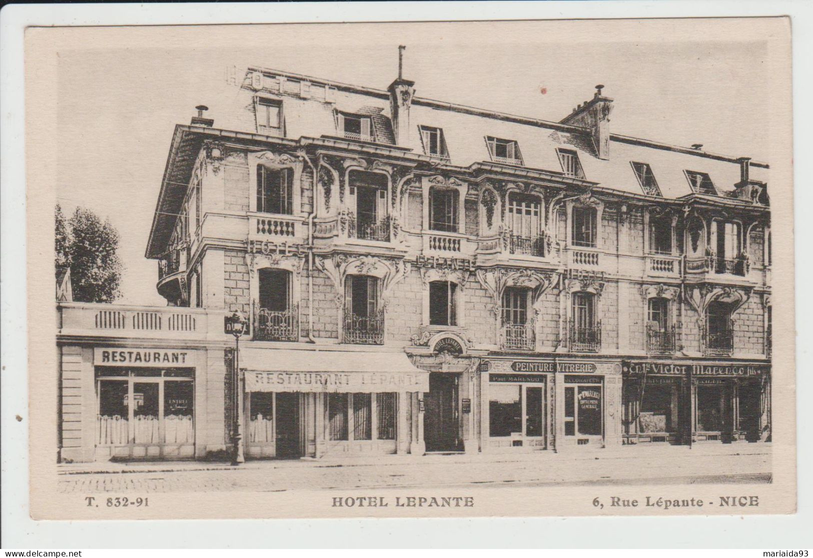 NICE - ALPES MARITIMES - HOTEL LEPANTE - 6 RUE LEPANTE - Pubs, Hotels And Restaurants